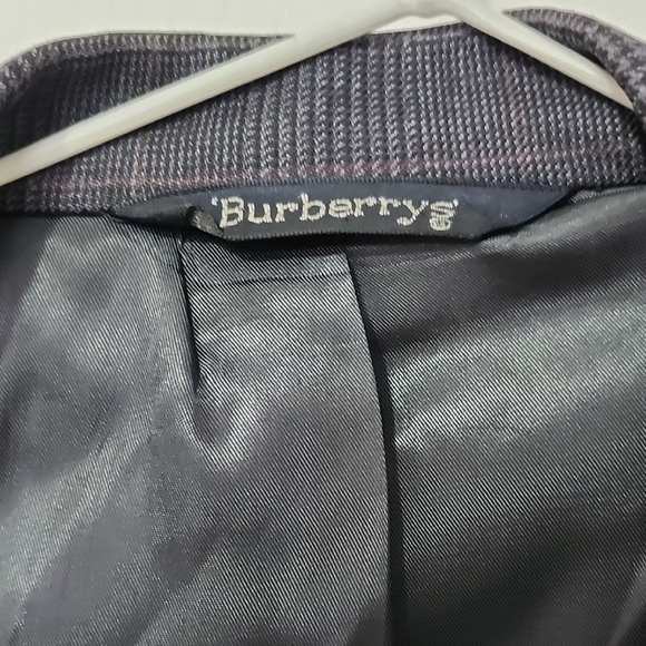 Burberry Charcoal Checkered 100% Pure Wool Blazer - Picture 2 of 9